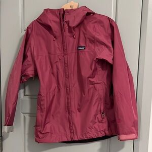 Patagonia Pink Ski Jacket with Hood and Waterproof Material